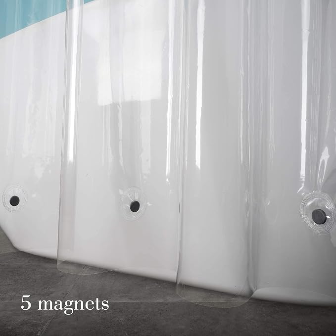 EurCross 72 x 108 inch Extra Long Clear Shower Curtain Liner - Image 3