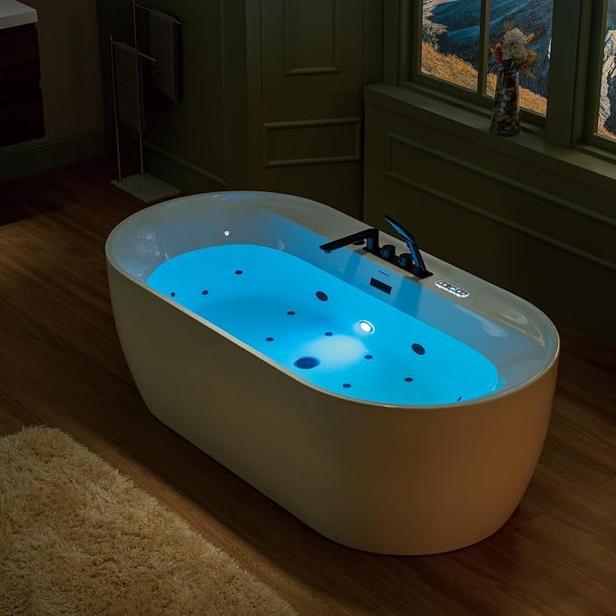 WOODBRIDGE 72" x 35-3/8" Whirlpool and Air Bath Heated Soaking Combination Tub - Image 23
