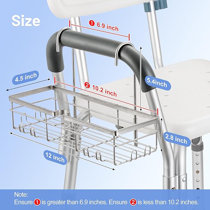 YUOROS Shower Caddy Hanging, 304 Stainless Steel Shower Organizer Rack - Image 3