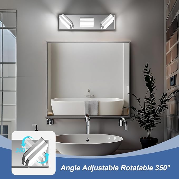 Modern LED Small Bathroom Lights Fixtures, Stainless Steel Chrome Acrylic Wall - Image 2