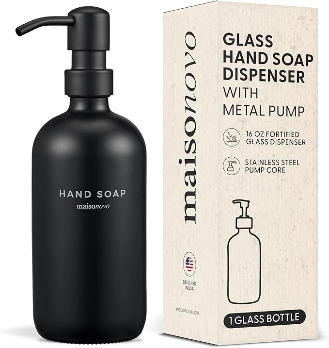 MaisoNovo Soap Dispenser 1-Piece Set | 16.9oz Black Bottles by MaisoNovo-TheArtofSustainableLiving
