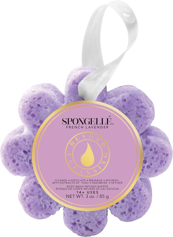 Spongelle French Lavender Wild Flower Buffer Body Scrubber | Bath & Shower by Spongell%C3%A9