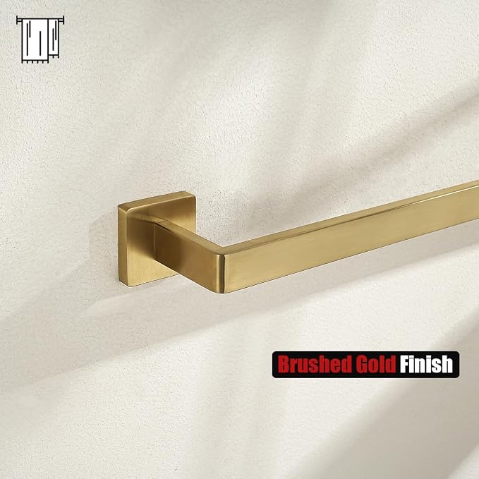 JQK Gold Towel Bar, Rounded Edges 26.41 Inch Towel Rack, 304 Stainless Steel - Image 4