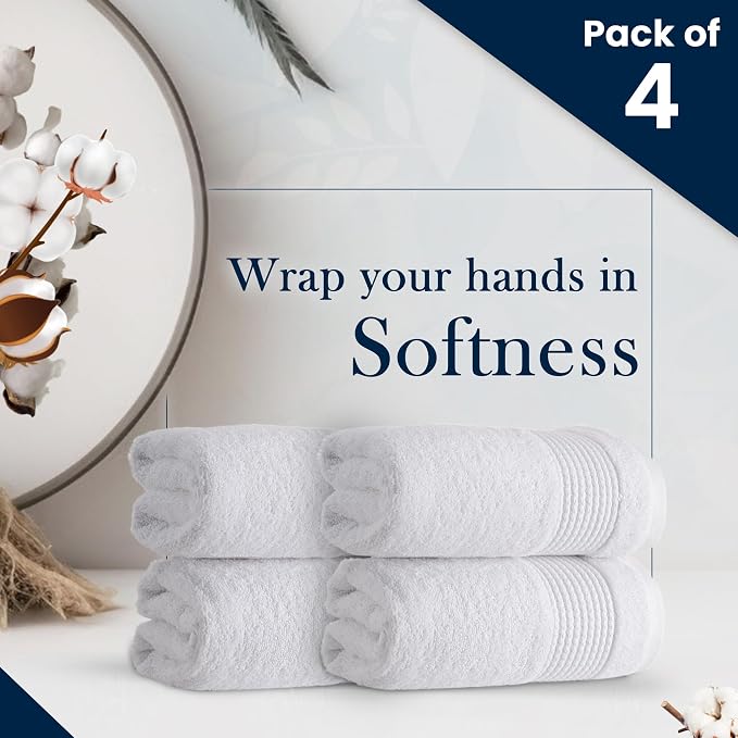 HALLEY Turkish Cotton Towels Hand Towels Super Soft Highly Absorbent 100% - Image 3