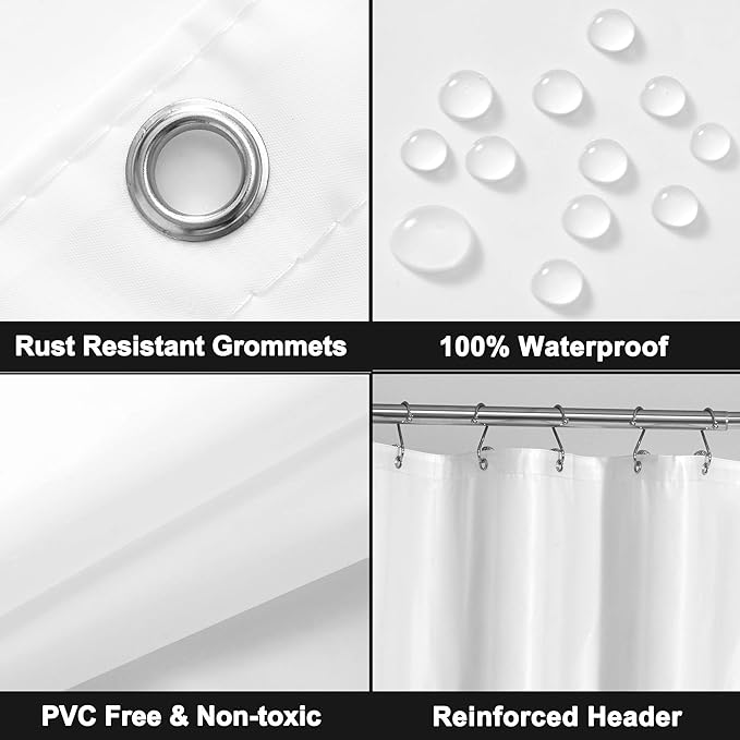 Barossa Design Extra Long Shower Curtain Liner - Image 3