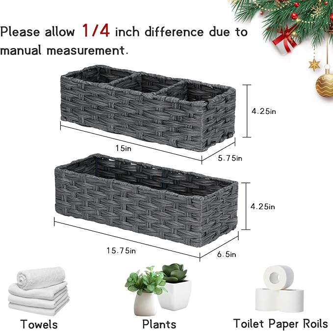 DULLEMELO Toilet Paper Basket for Organizing, Small Bathroom Baskets for Storage - Image 2