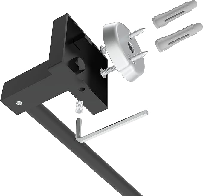 Ruacq Matte Black 21 Inch Single Towel Bar Square Bath Towel Holders Bathroom - Image 6