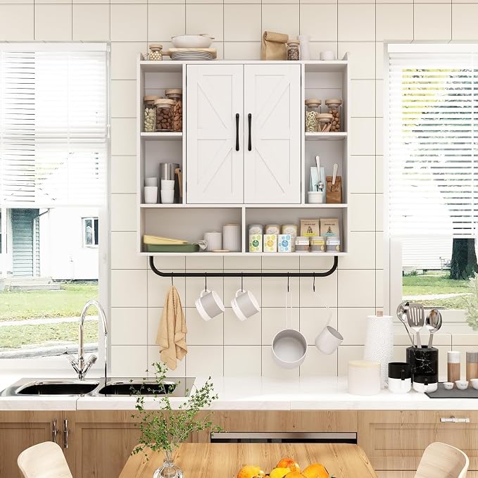 RUSTOWN Rustic Wood Wall Bathroom Cabinet, Farmhouse Medicine Cabinet Wall - Image 5