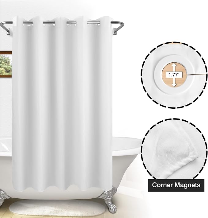 River Dream No Hook Hotel Cloth Shower Curtain Microfiber - Image 5
