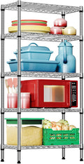 IZEUK 5-Tier Chrome Metal Storage Shelves, Heavy Duty Wire Shelving Unit by IZEUK