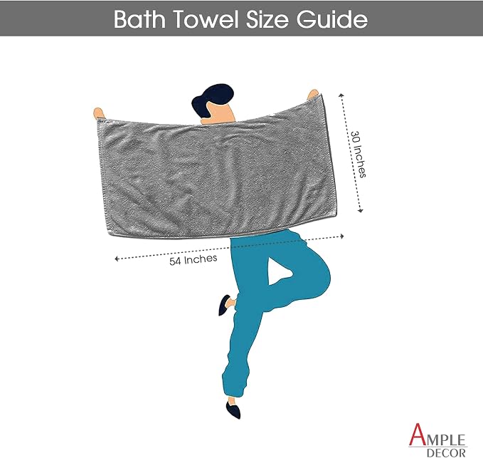 Ample Decor Bath Towels 30 X 54 Inch 600 GSM 100% Cotton Bathroom Towel Soft - Image 6