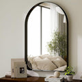GLSLAND 26”x38“ Black Arched Bathroom Mirror by GLSLAND