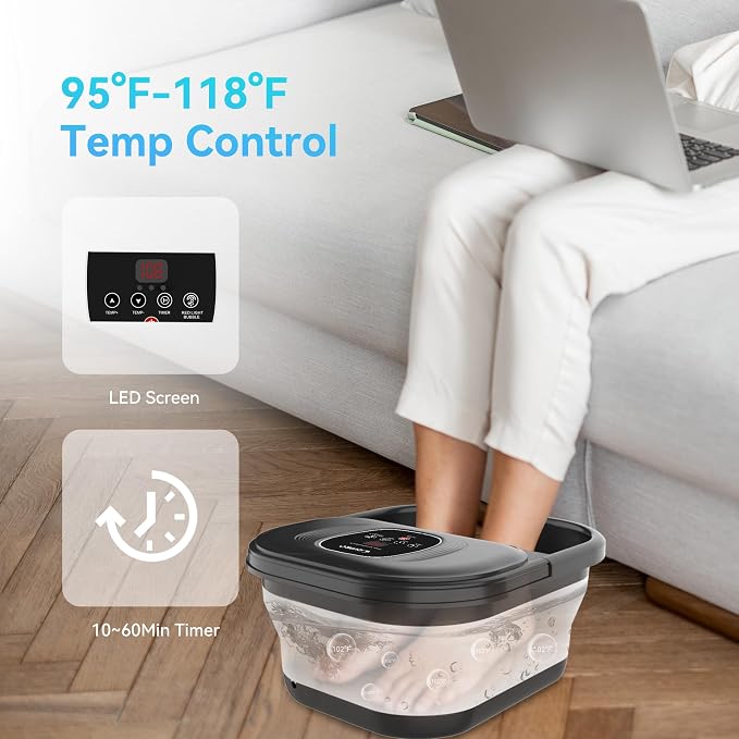 Foot Spa Bath Massager with Heat, Collapsible Foot Massager Spa Soaking Tub - Image 3