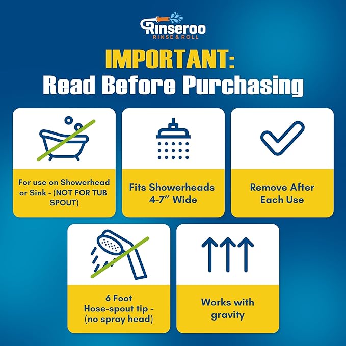 Rinseroo JUMBO Shower Cleaning Thing – Slip-On Handheld Hose Attachment - Image 4