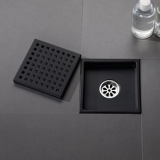 6 Inch Shower Drain Black Matte - Image 4
