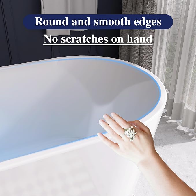 67" Acrylic Free Standing Tub, Stand Alone Tub, Freestanding Bathtub, Soaking - Image 5