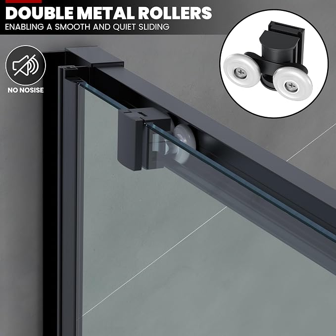 Bathtub Shower Glass Door 57"-59" W*60" H, Single Sliding Shower Doors - Image 5