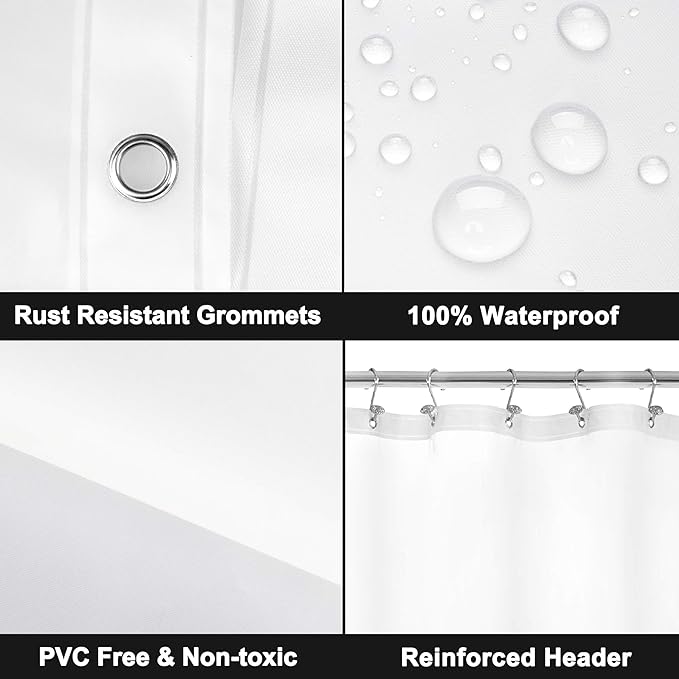 Barossa Design Frosted Stall Shower Curtain Liner - Image 4