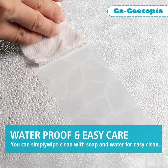 Ga-Geetopia Thin 3D EVA Shower Curtain Liner Water Cube, 72x72 Premium Light - Image 5