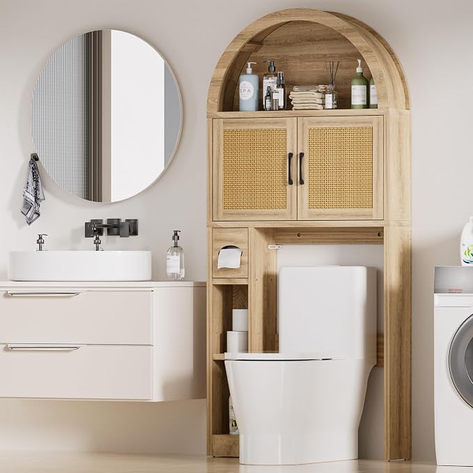 Spurgehom Over The Toilet Storage Cabinet, Bathroom Shelf Organizer Freestanding - Image 7