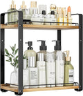 Delamu 2-Tier Bathroom Counter Organizer, Wood Vanity Organizer Countertop by DELAMU
