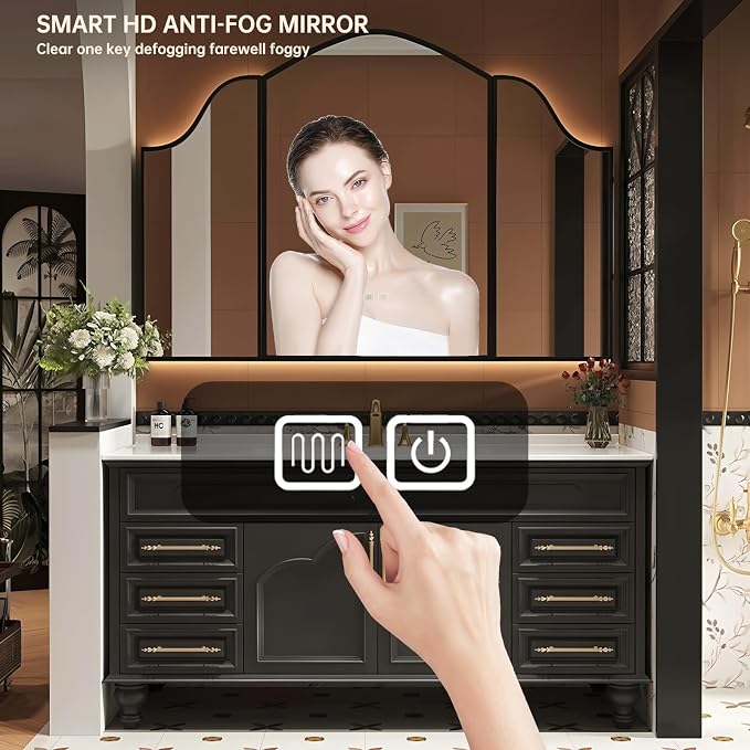 72Inch Bathroom Vanity with Sink, Freestanding Bathroom Cabinet with LED Smart - Image 4