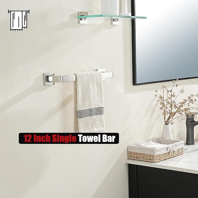 JQK Polished Towel Bar, Rounded Edges 18.41 Inch Towel Rack, 304 Stainless - Image 7