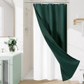 3 in 1 Stall Half Size Dark Green Shower Curtain Set-36 W x 72 H, Modern Waffle by Unknown
