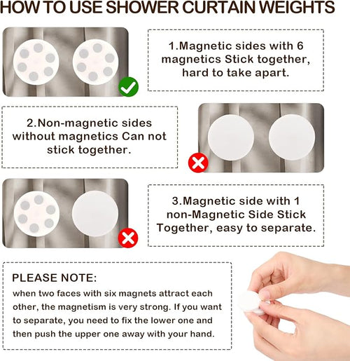 16 Pack Shower Curtain Weights, Rubber Covered Magnetic Curtain Weights - Image 2