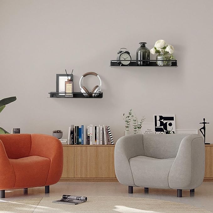 Small Shelf for Wall, Small Floating Shelf, Metal Bathroom Shelves, Metal - Image 2