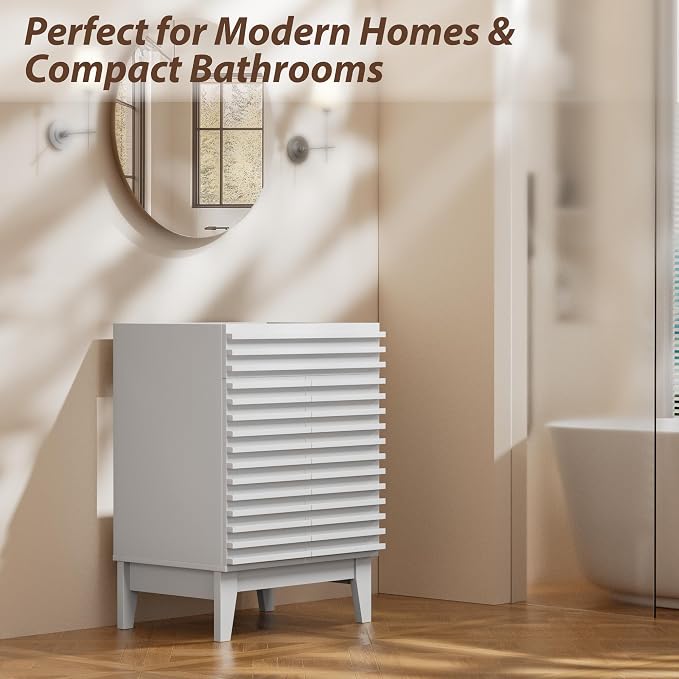 APRILSOUL 24" Bathroom Vanity, Mid-Century Bathroom Vanity Cabinet - Image 4