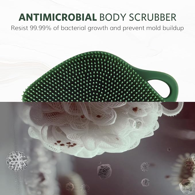 Sndyi Christmas Silicone Body Scrubber, Limited Edition Leaf-Shaped Shower Brush - Image 5