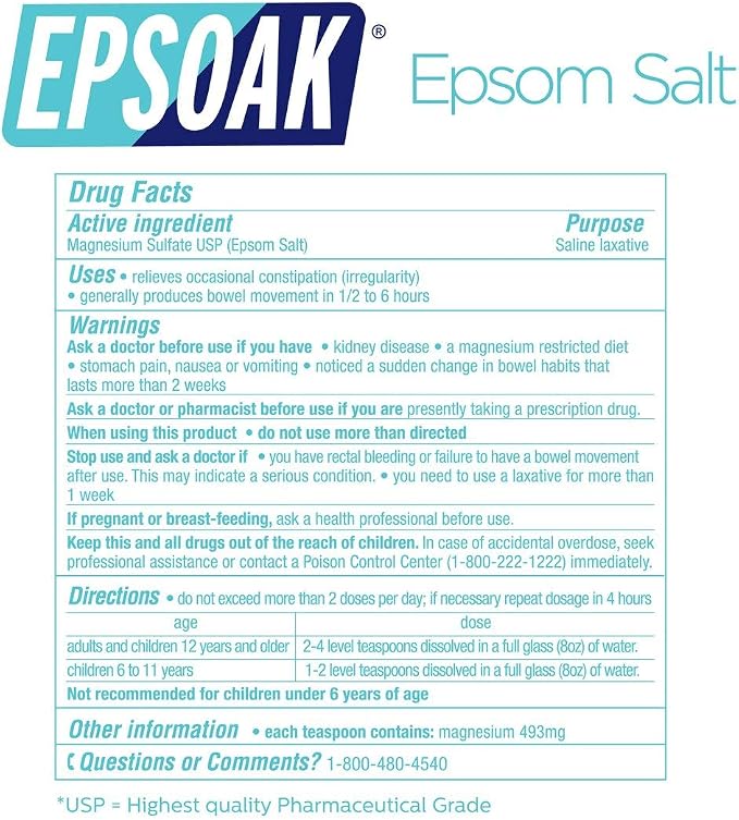 Epsoak Epsom Salt – 10 lb, Magnesium Sulfate USP, Made in USA, and Soaking - Image 8