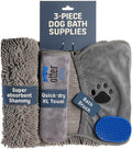 3 Piece Set: 2 Dog Towels and Dog Bath Brush. Dog Shammy and Microfiber Dog by Unknown