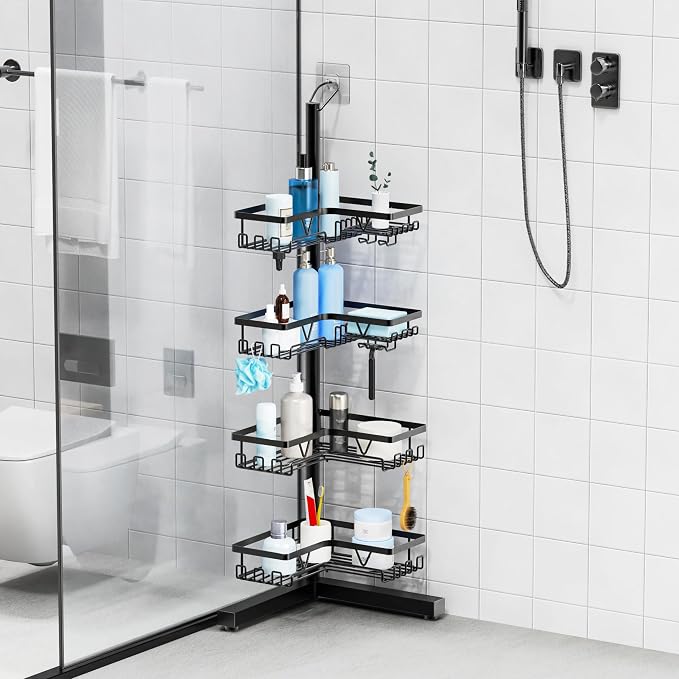 KEGII Corner Shower Caddy Standing – 4-Tier Shower Shelf Organizer - Image 7