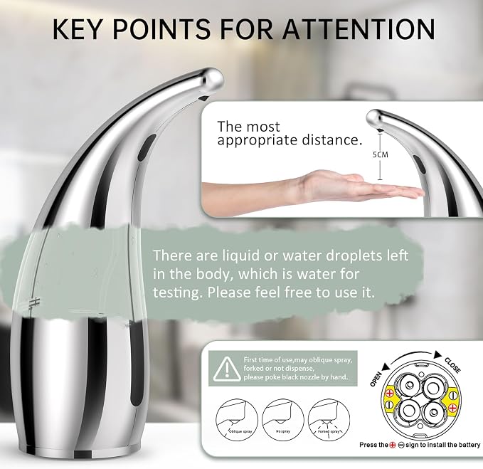 Automatic Liquid Soap Dispenser, 300ML Touchless 4 Gear Adjustable, Countertop - Image 4