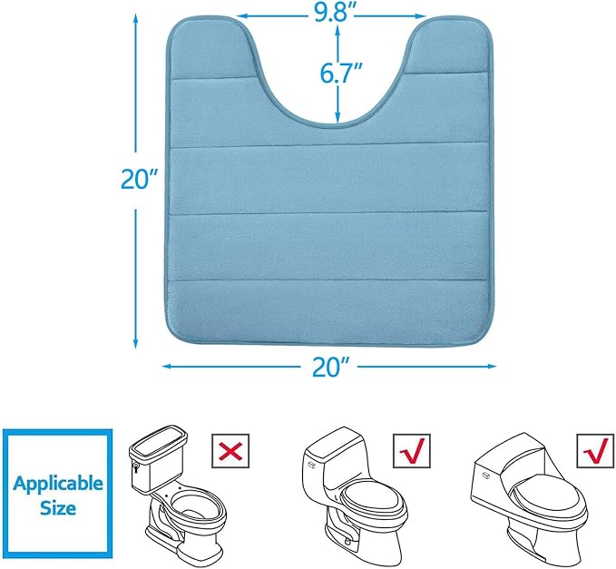 Buganda Memory Foam U-Shaped Contour Toilet Rugs, Non Slip Absorbent, Thick - Image 2