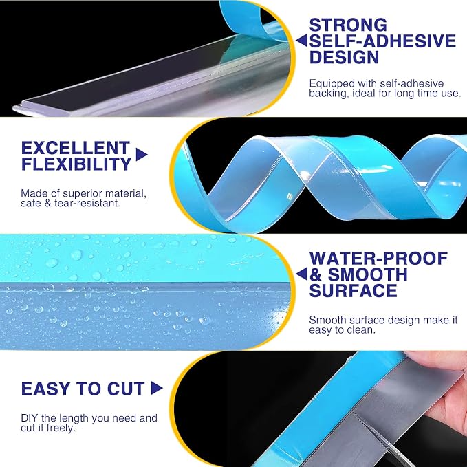 Weather Stripping 16.4FT x 2in Under Door Draft Blocker Silicone Seal Strip - Image 2