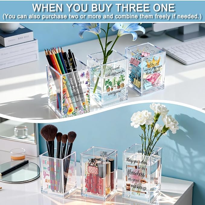 In My Makeup Artist Era Acrylic Cosmetic Holder, Funny Makeup Brush Holder Gifts - Image 6