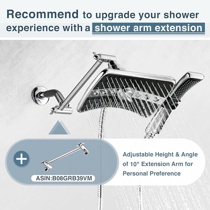 BRIGHT SHOWERS High Pressure Dual Shower Head Combo, Handheld Showerhead - Image 9
