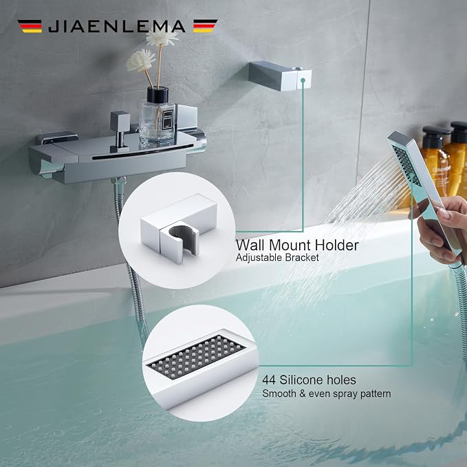 Wall Mount Tub Faucets Chrome Waterfall Tub Faucet - Image 4