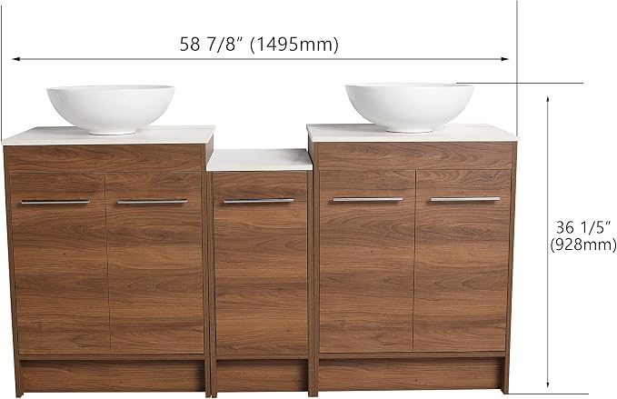 60 Inch Bathroom Vanity with Sink, Mordern Bathroom Vanity, Single Sink - Image 2
