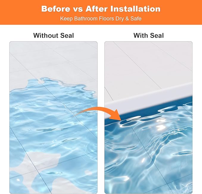 3.8'' High Shower Threshold Water Dam Collapsible 70IN Shower Water Splash Guard - Image 5