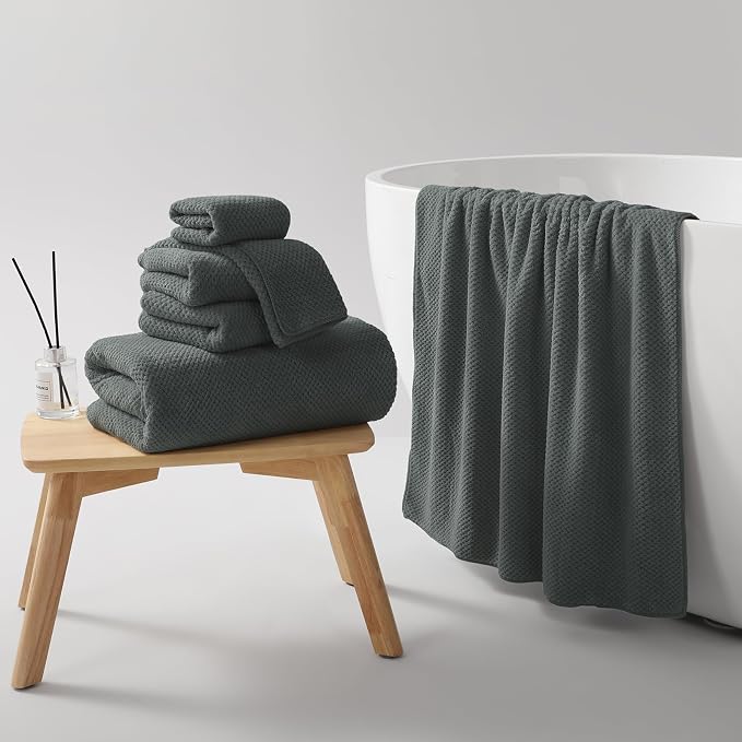 Soft 6 Piece Bath Towels Set, 2 Oversized Large Bath Towel Sheet, 2 Handtowels - Image 5