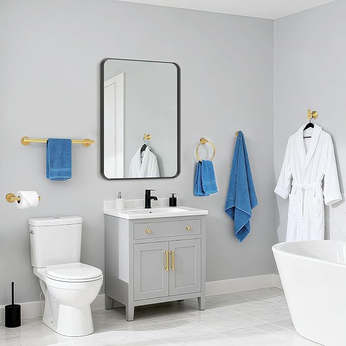 Brushed Gold Bathroom Accessories, Bathroom Hardware Set, SUS304 Stainless - Image 6