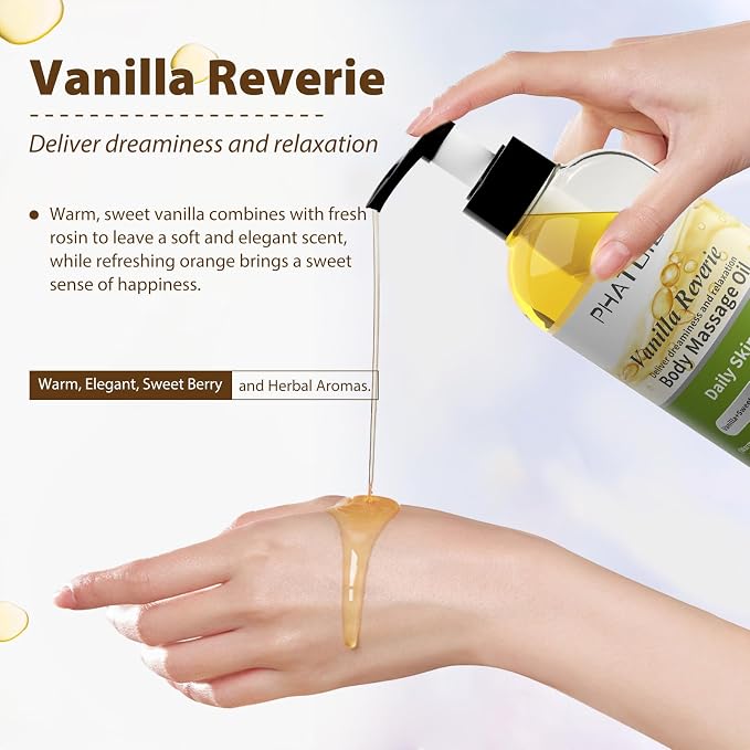 PHATOIL Vanilla Body Oil with Sweet Orange, Juniper Berry and Thyme Essential - Image 3