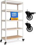 HOMEDANT House 5-Tier Metal Rolling Cart Shelf Rack Casters Heavy Duty by TheBestOrganizingSolution