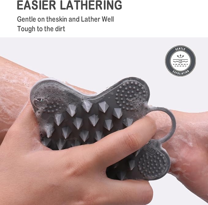 LUCKSTELLA 2 in 1 Silicone Body Scrubber, Food-Grade Silicone Body Brush - Image 8
