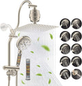 Hibbent Dual Filter All Metal 10"Rainfall Showerhead Combo, High Pressure by Hibbent