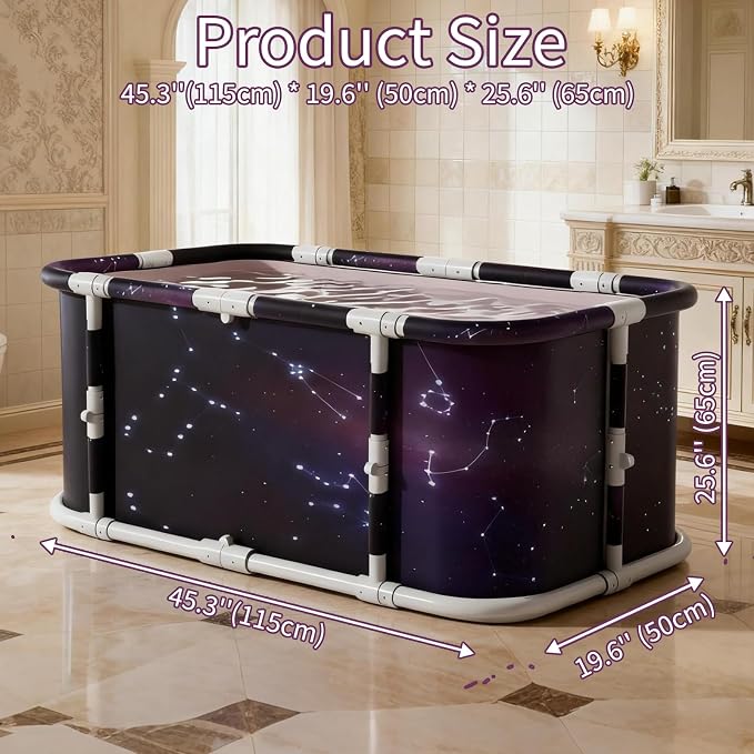 Portable Foldable Ice Bath Tub, Large Portable Soaking Bath Tub - Image 3